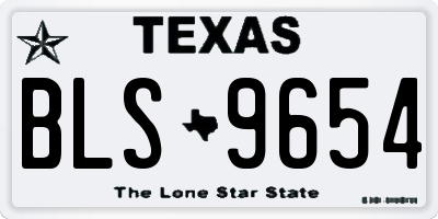 TX license plate BLS9654