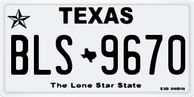 TX license plate BLS9670