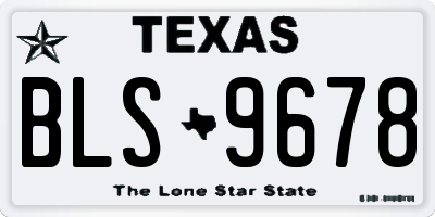 TX license plate BLS9678