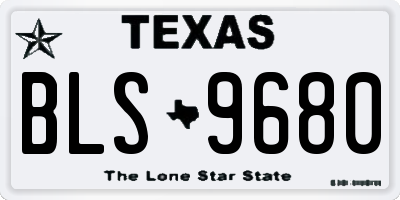 TX license plate BLS9680