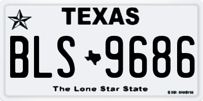 TX license plate BLS9686