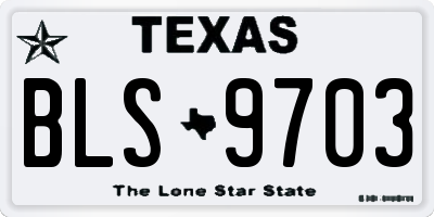 TX license plate BLS9703