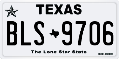TX license plate BLS9706