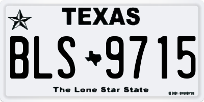 TX license plate BLS9715