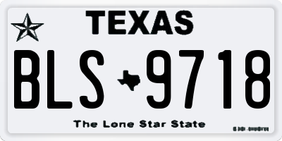 TX license plate BLS9718
