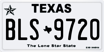 TX license plate BLS9720