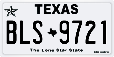 TX license plate BLS9721