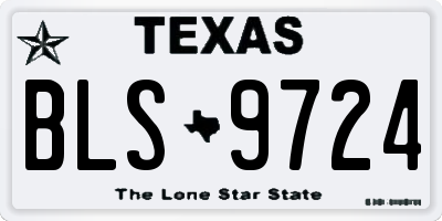 TX license plate BLS9724