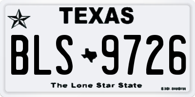TX license plate BLS9726