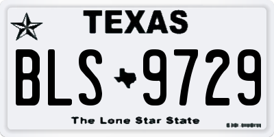 TX license plate BLS9729