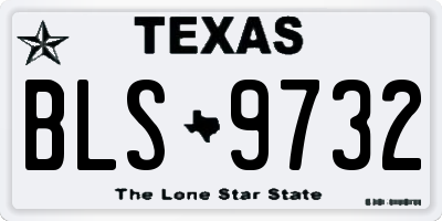 TX license plate BLS9732