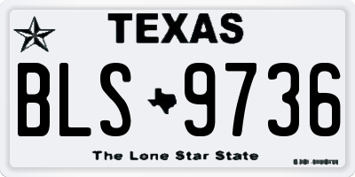 TX license plate BLS9736