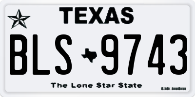 TX license plate BLS9743