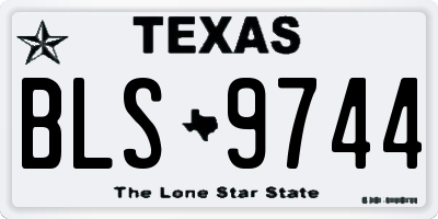 TX license plate BLS9744