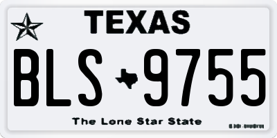 TX license plate BLS9755