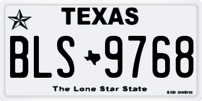 TX license plate BLS9768