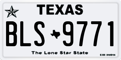 TX license plate BLS9771