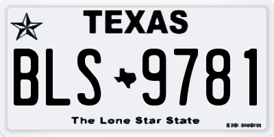TX license plate BLS9781