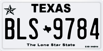 TX license plate BLS9784