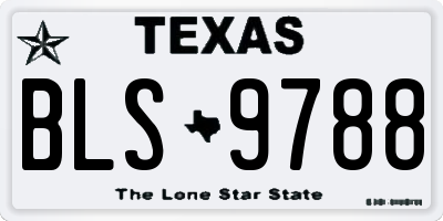 TX license plate BLS9788