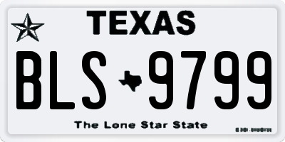 TX license plate BLS9799