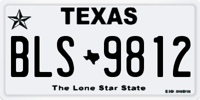 TX license plate BLS9812
