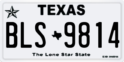 TX license plate BLS9814