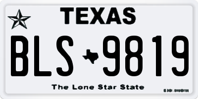 TX license plate BLS9819