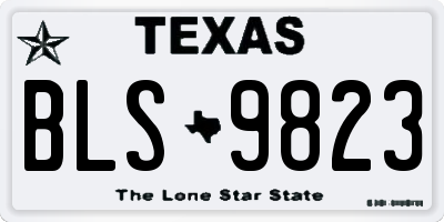 TX license plate BLS9823