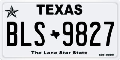 TX license plate BLS9827