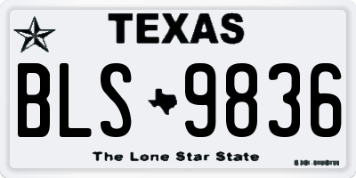 TX license plate BLS9836