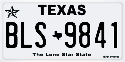 TX license plate BLS9841
