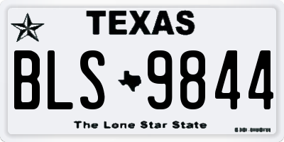 TX license plate BLS9844