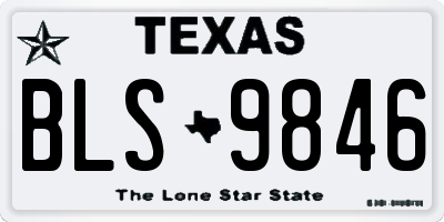 TX license plate BLS9846