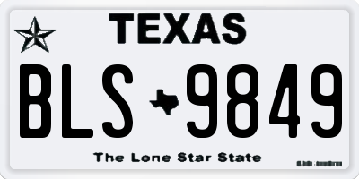 TX license plate BLS9849