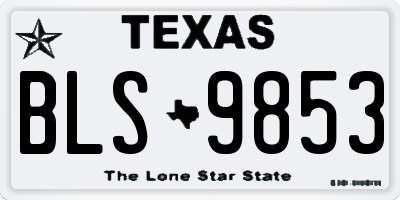 TX license plate BLS9853