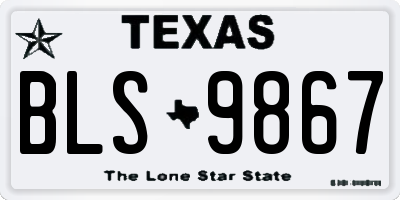 TX license plate BLS9867