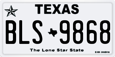 TX license plate BLS9868