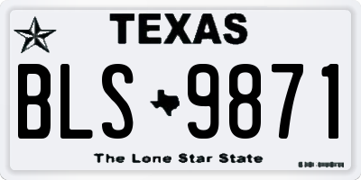 TX license plate BLS9871