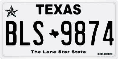 TX license plate BLS9874