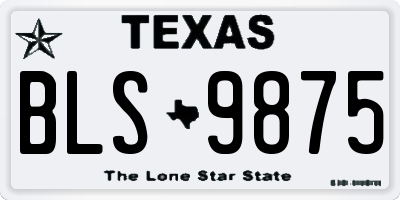 TX license plate BLS9875