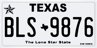 TX license plate BLS9876