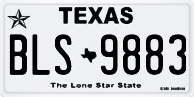 TX license plate BLS9883