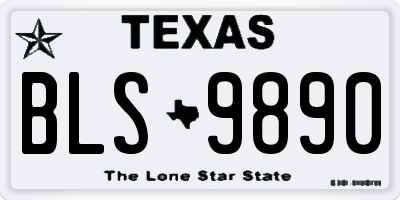 TX license plate BLS9890