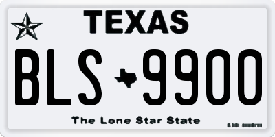 TX license plate BLS9900