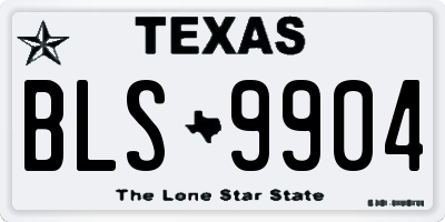 TX license plate BLS9904