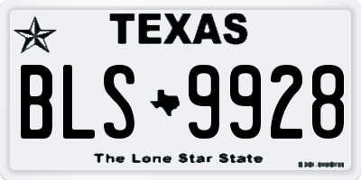 TX license plate BLS9928