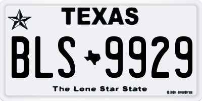 TX license plate BLS9929
