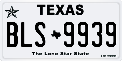 TX license plate BLS9939