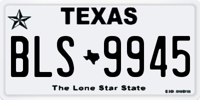 TX license plate BLS9945